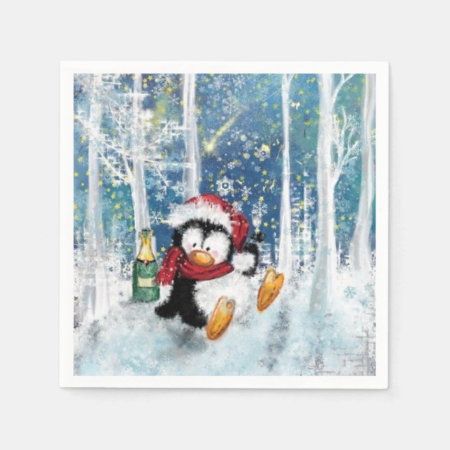 Servilleta De Papel Navidades Penguin Napkins (Anverso)