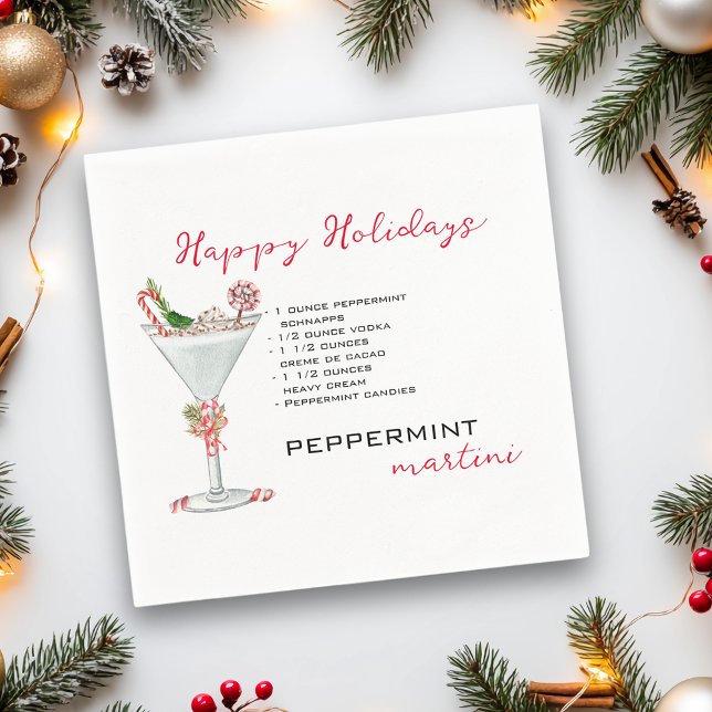 Servilleta De Papel Navidades Peppermint Martini Cocktail Receta (Subido por el creador)