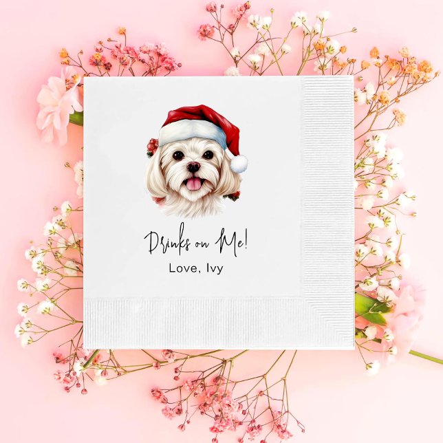 Servilleta De Papel Navidades Perros Malteses Bebidas Personalizadas S (Subido por el creador)