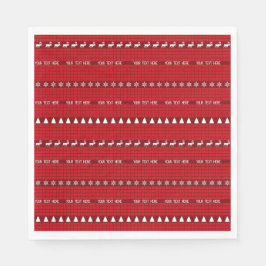 Servilleta De Papel Navidades Personalizado Texto Rojo Tejido Tejido B