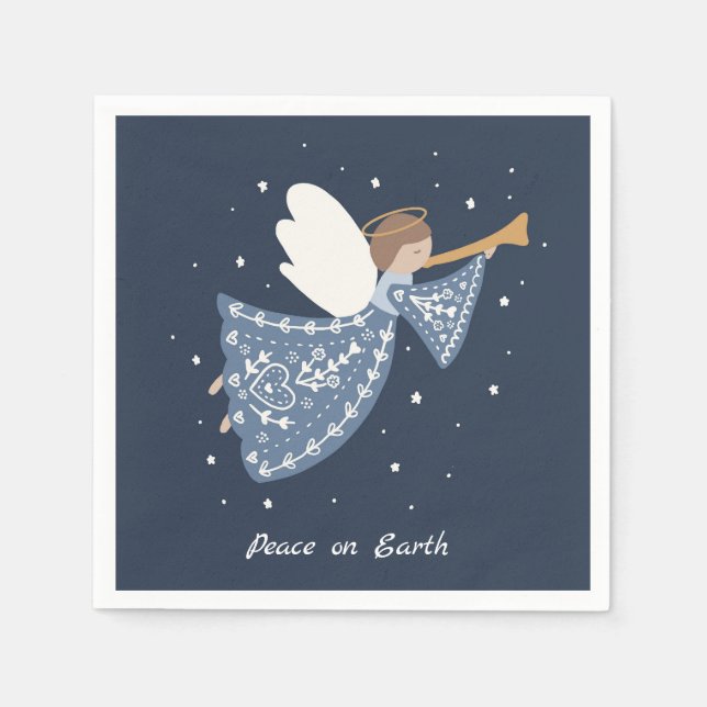 Servilleta De Papel Navidades personalizados Angel Holiday Peace Earth (Anverso)