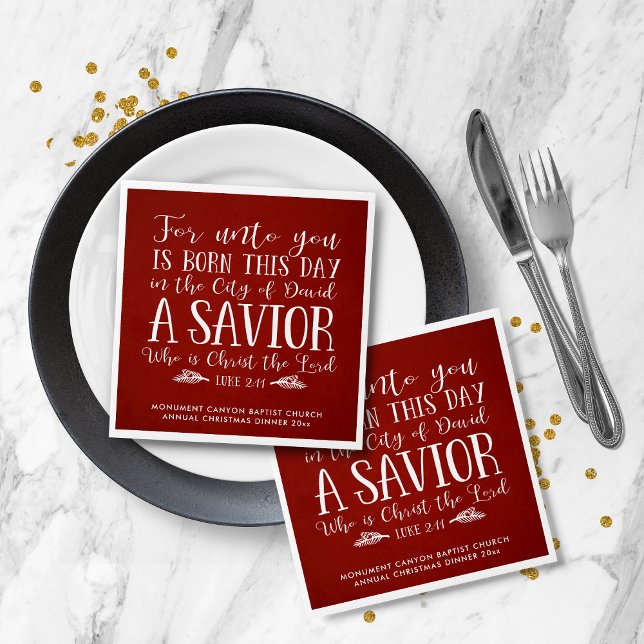 Servilleta De Papel Navidades personalizados Biblia contra tipografía (Personalized Christmas Bible Verse Typography Napkins)