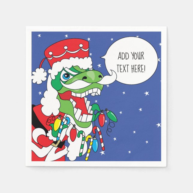 Servilleta De Papel Navidades personalizados Cocktail Napkins TySANTAs (Anverso)