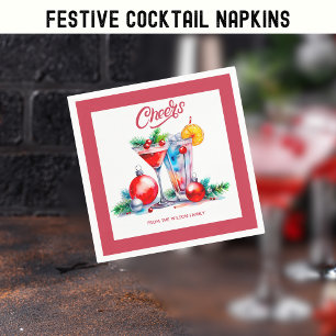 Servilleta De Papel Navidades personalizados con cócteles