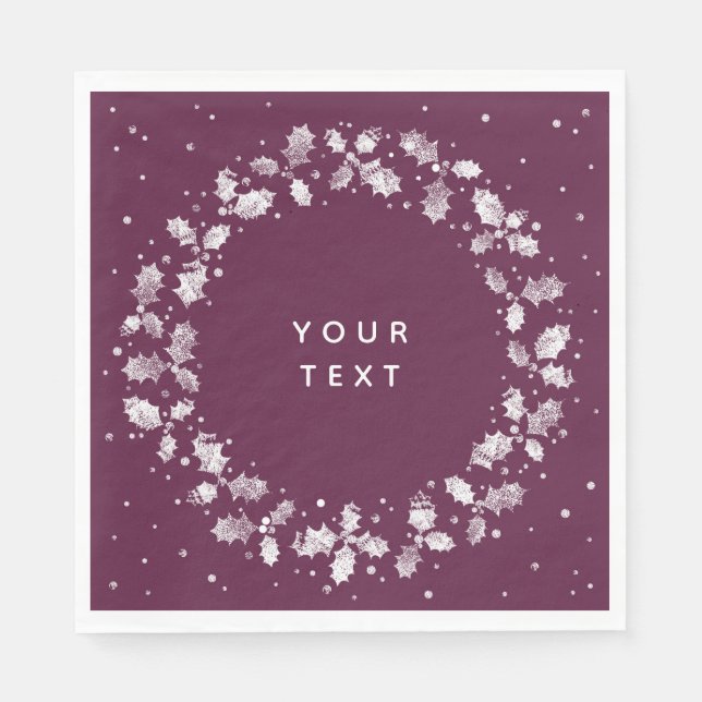 Servilleta De Papel Navidades Personalizados de Winterberry Printed Ho (Anverso)