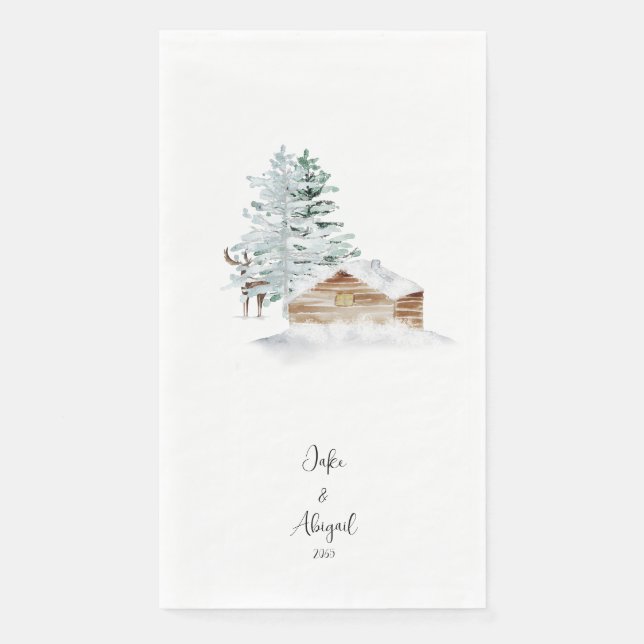 Servilleta De Papel Navidades Personalizados de Woodland personalizado (Anverso)