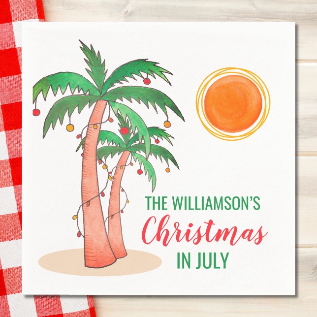 Servilleta De Papel Navidades personalizados en julio en palmeras (Subido por el creador)