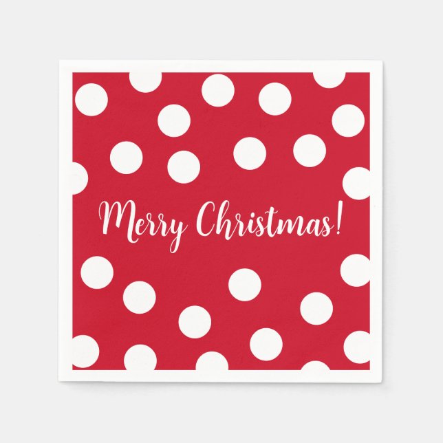 Servilleta De Papel Navidades personalizados en rojo y blanco (Anverso)