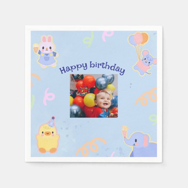 Servilleta De Papel Navidades personalizados Foto Napkin (Anverso)