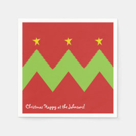 Servilleta De Papel Navidades personalizados Napkins "Chevron Trees"