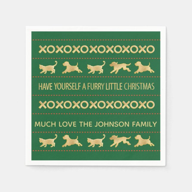 Servilleta De Papel Navidades personalizados Napkins "Navidades furtiv (Anverso)