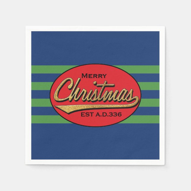 Servilleta De Papel Navidades personalizados Napkins "Navidades retro" (Anverso)