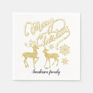 Servilleta De Papel Navidades personalizados purpurinas Navidades de o
