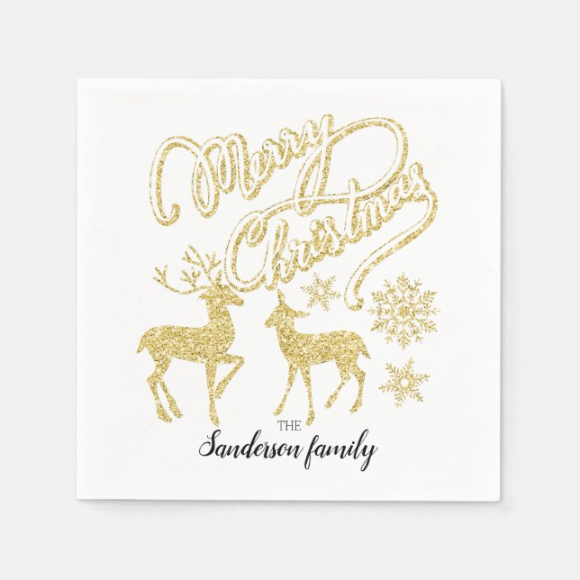 Servilleta De Papel Navidades personalizados purpurinas Navidades de o (Anverso)