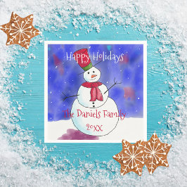 Servilleta De Papel Navidades personalizados Snowman Fiesta Napkins