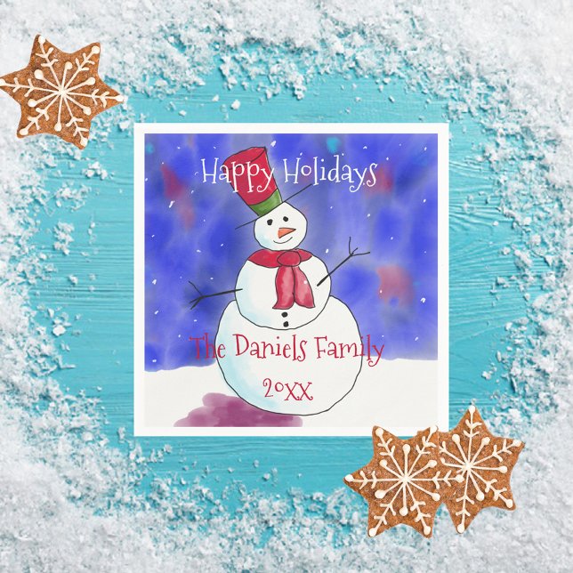 Servilleta De Papel Navidades personalizados Snowman Fiesta Napkins (Subido por el creador)
