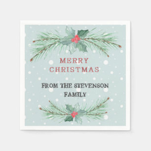 Servilleta De Papel Navidades, Personalizados, Spruce, Mistletoe