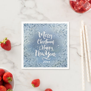 Servilleta De Papel Navidades Personalizan la Floral de Año Script
