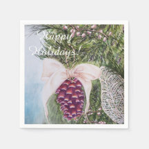 Navidades Pine Cone y Bow Fiesta