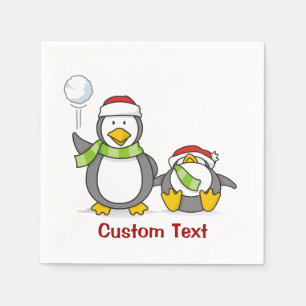 Servilleta De Papel Navidades Pingüinos Snowballing