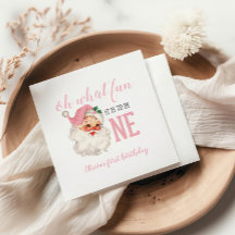 Navidades Pink Santa First Birday