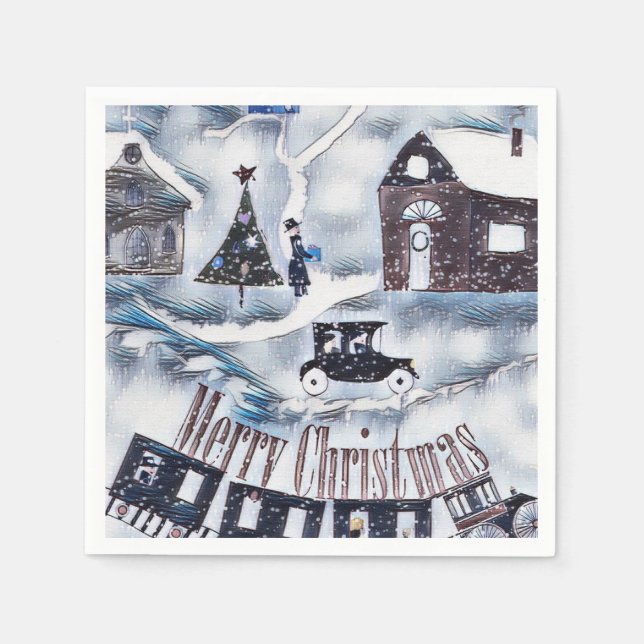 Servilleta De Papel Navidades , Placa de papel de época (Anverso)