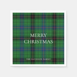 Servilleta De Papel Navidades Plaid Davidson Tartan Pattern Green