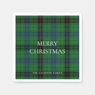 Servilleta De Papel Navidades Plaid Davidson Tartan Pattern Green