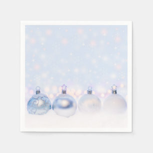 Servilleta De Papel Navidades plateados pelean con nieve