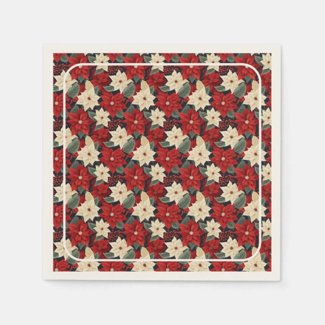 Servilleta De Papel Navidades Poinsettia (Anverso)