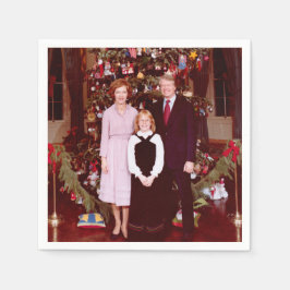 Servilleta De Papel Navidades Presidente James Jimmy Carter Casa Blanc