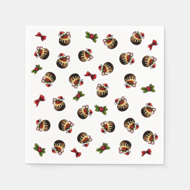 Servilleta De Papel Navidades pudding Paper Napkin (Anverso)