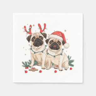 Servilleta De Papel Navidades Pug Dogs