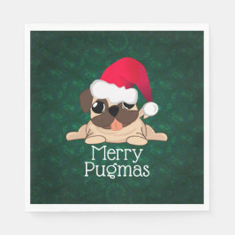 Servilleta De Papel Navidades Pug Perro Papel de almuerzo