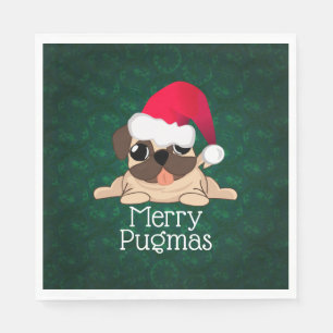 Servilleta De Papel Navidades Pug Perro Papel de almuerzo