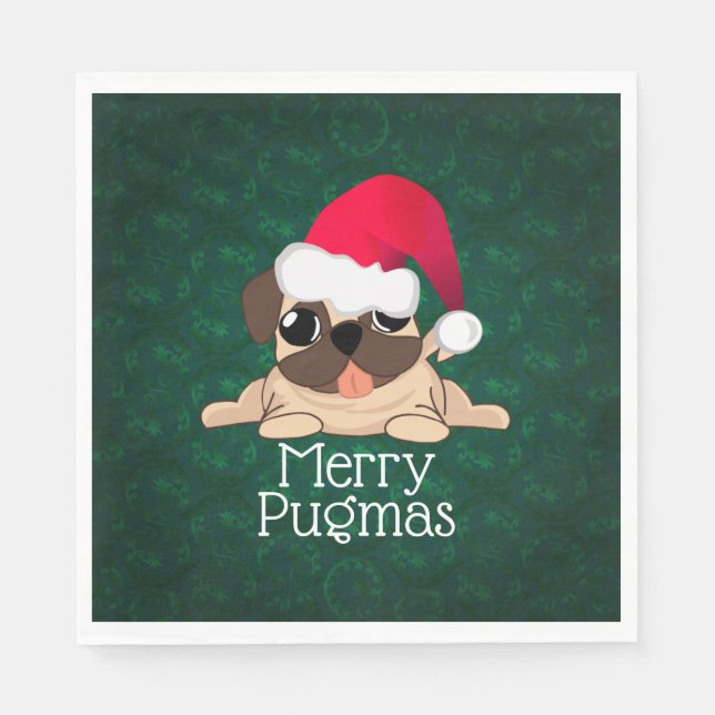 Servilleta De Papel Navidades Pug Perro Papel de almuerzo (Anverso)