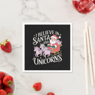 Servilleta De Papel Navidades Que Creo En Santa Y Unicornios