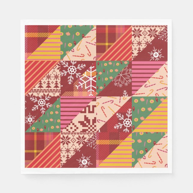 Servilleta De Papel Navidades Quilt (Anverso)