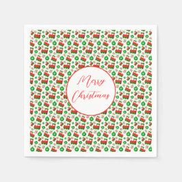 Servilleta De Papel Navidades Red Green Cute Festividad Festividad de