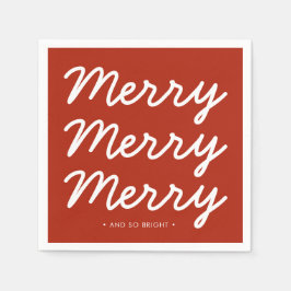 Servilleta De Papel Navidades Red Merry Bright