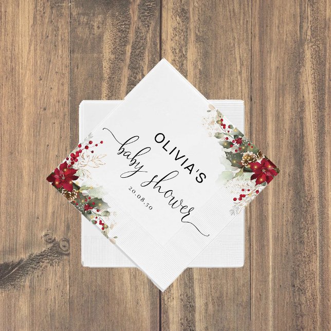Servilleta De Papel Navidades Red Poinsettia Baby Shower Papel servill (Subido por el creador)