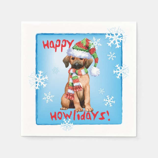 Servilleta De Papel Navidades Redbone Coonhound (Anverso)