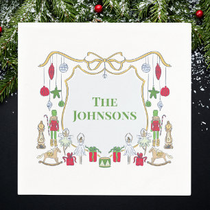 Servilleta De Papel Navidades Regalos Soldados Ballerinas Nombre de Or