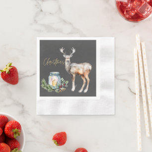 Servilleta De Papel Navidades, renos y decoración