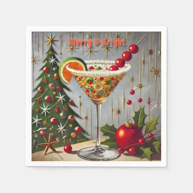 Servilleta De Papel Navidades retro 50 con un dulce dulce dulce (Anverso)