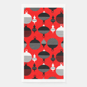 Servilleta De Papel Navidades Retro Rojo Y Negro Ball Decorativo
