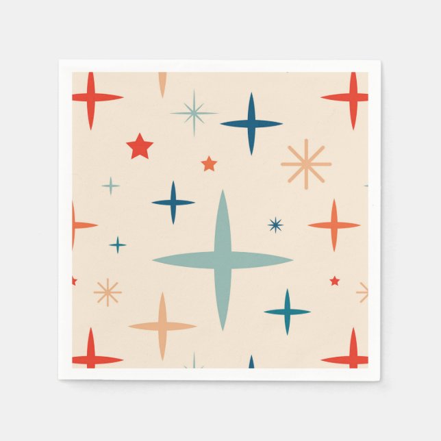 Servilleta De Papel Navidades retro suspenden fiesta navideña (Anverso)