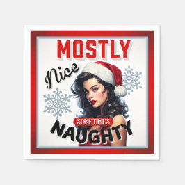 Servilleta De Papel Navidades retro traviesos a veces traviesos pinup