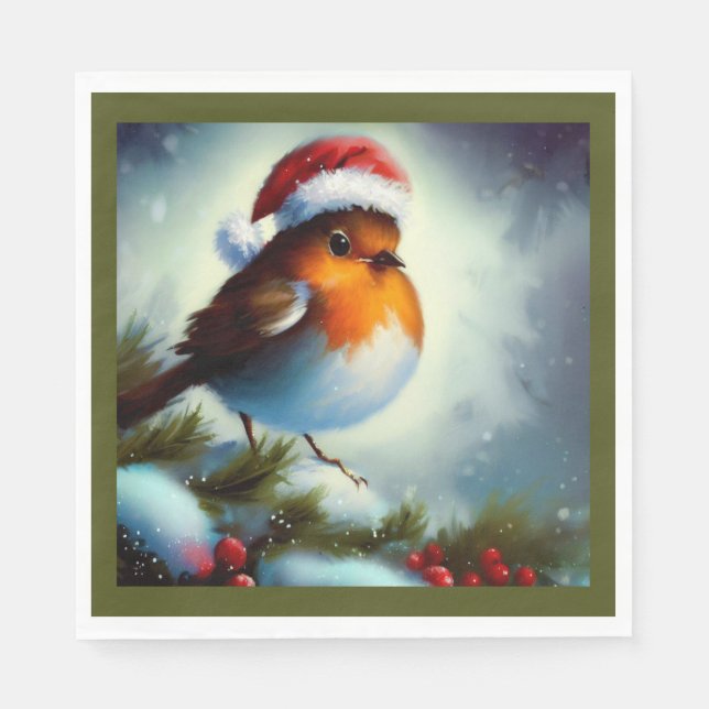 Servilleta De Papel Navidades Robin 3 (Anverso)