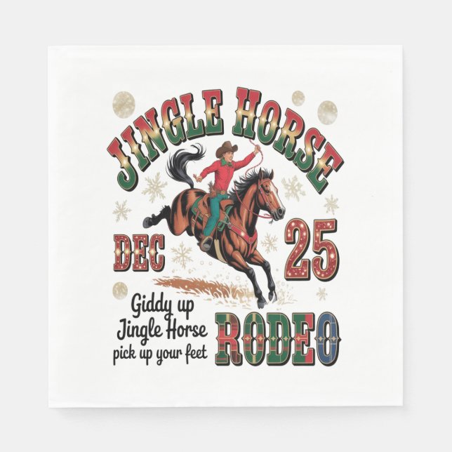 Servilleta De Papel Navidades Rodeo Jingle Horse (Anverso)